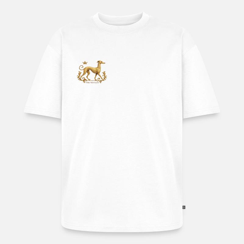 Libérez le Galgo - Broderie n°01 - T-shirt Premium bio oversize Unisexe - blanc