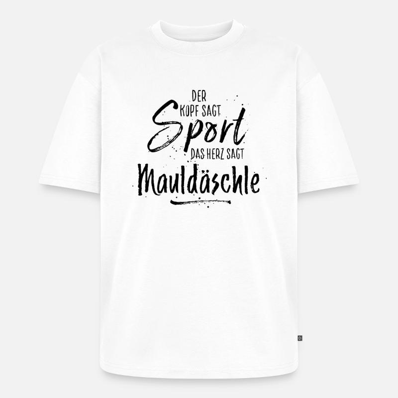 mauldäschle schwarz - Unisex Premium Oversized Bio T-Shirt - Weiß