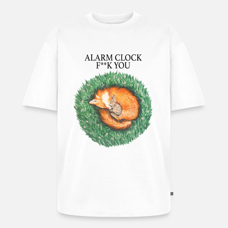 Fuchs und Hase schlafen friedlich - Unisex Premium Oversized Bio T-Shirt - Weiß