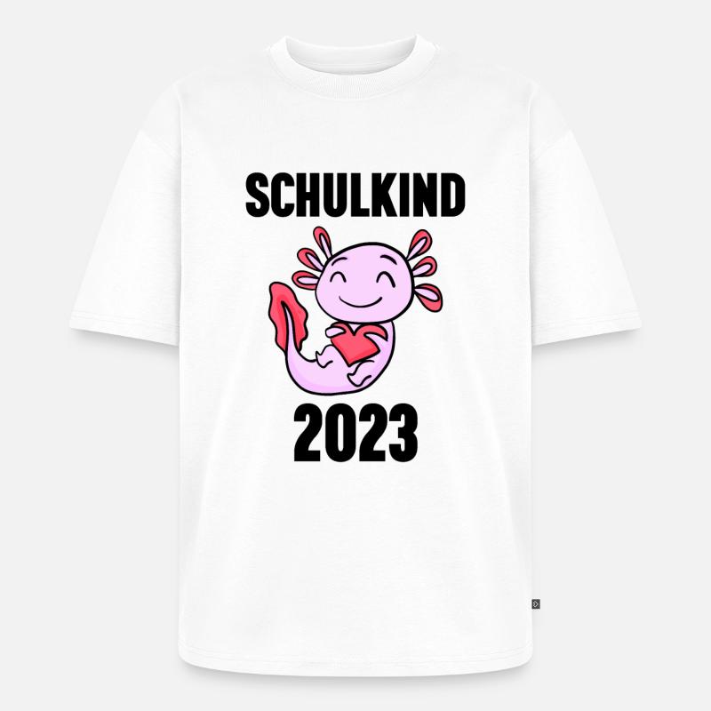 Schuldkind Einschulung 2023 - Unisex Premium Oversized Bio T-Shirt - Weiß