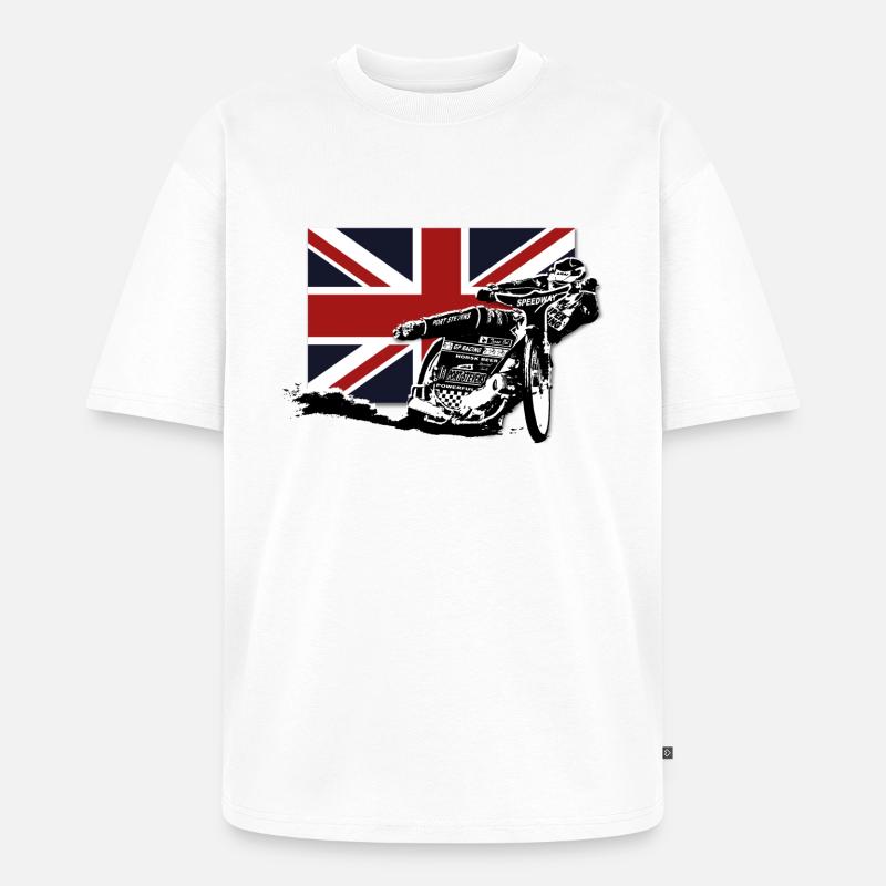 Speedway - Union Jack - Unisex Premium Oversized Organic T-Shirt - white
