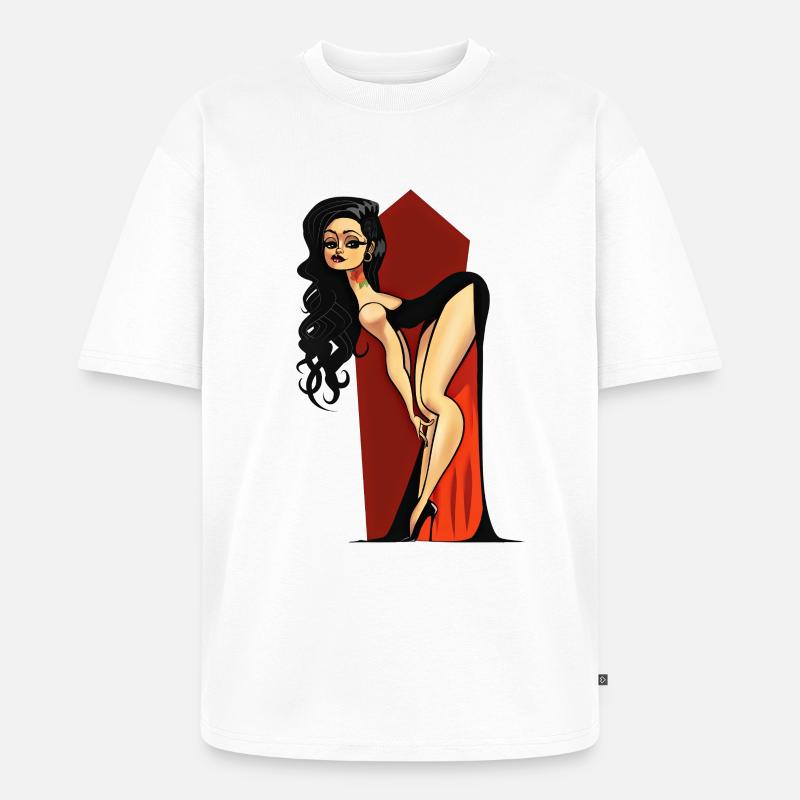 Vampire Pin-up - Unisex Premium Oversized Organic T-Shirt - white