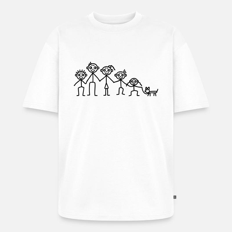 Vater Mutter Kinder - Unisex Premium Oversized Bio T-Shirt - Weiß