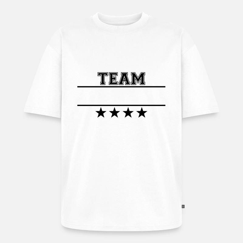 Das Team mit Sternen - Unisex Premium Oversized Bio T-Shirt - Weiß