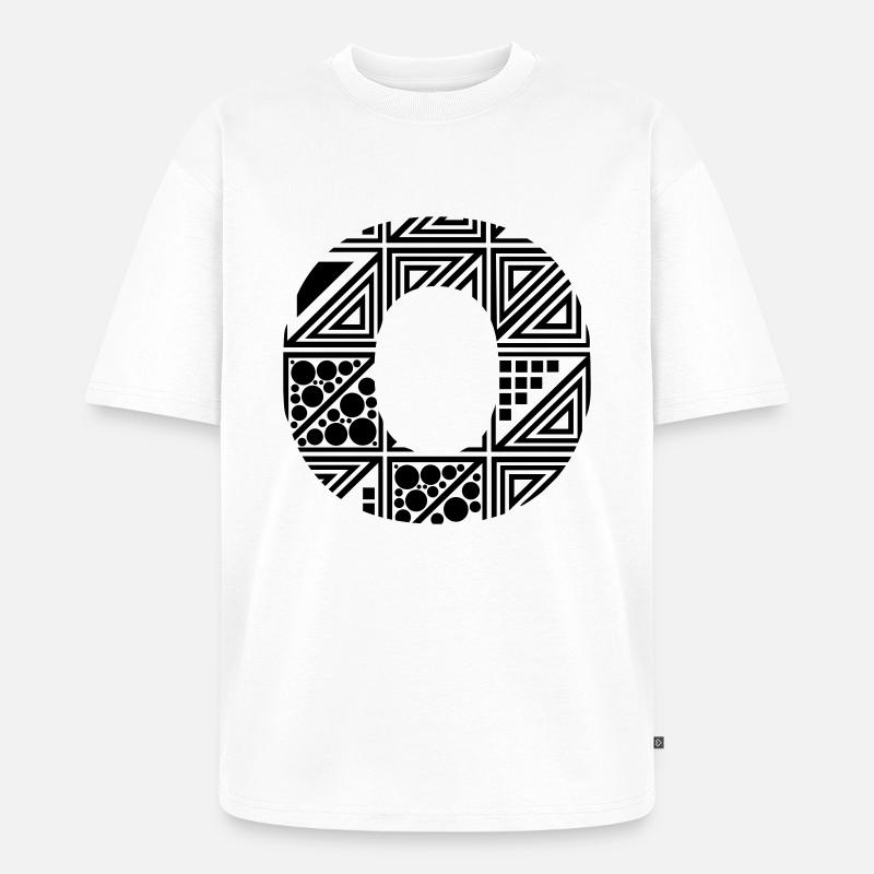 Buchstabe O - Unisex Premium Oversized Bio T-Shirt - Weiß