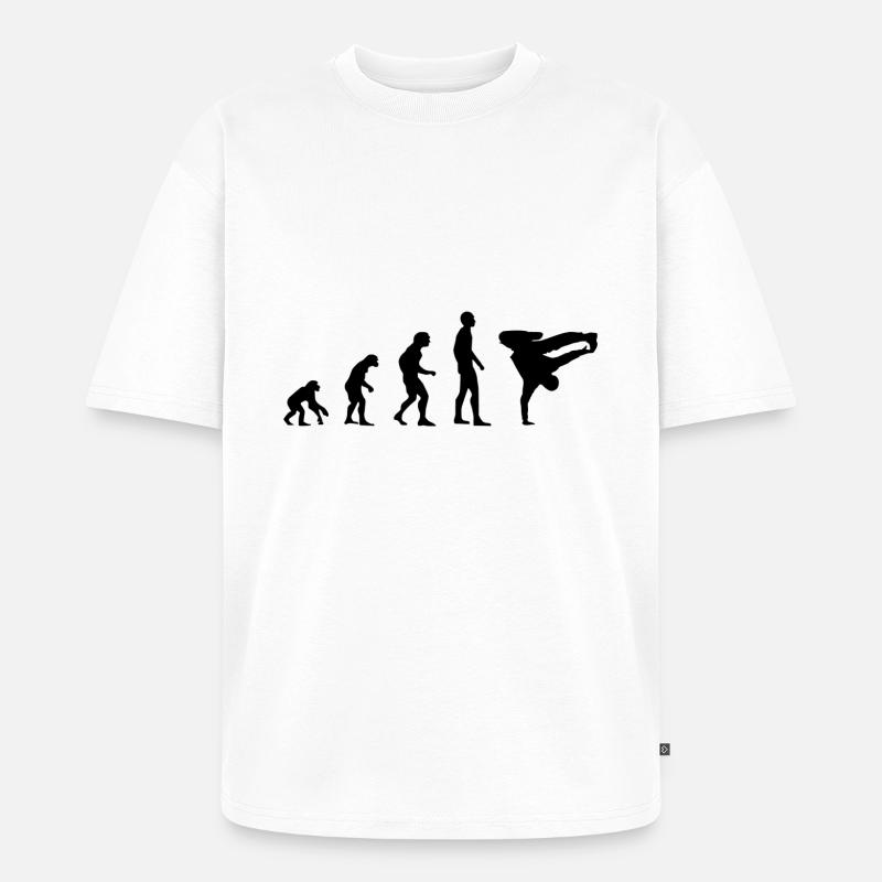 Breakdance Evolution Silhouette - Unisex Premium Oversized Organic T-Shirt - white