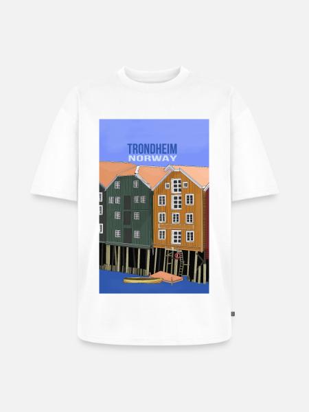 Trondheim Norway - Unisex Premium Oversized Organic T-Shirt - white
