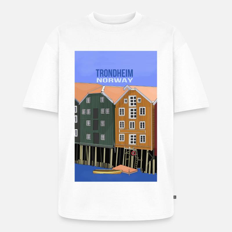 Trondheim Norwegen - Unisex Premium Oversized Bio T-Shirt - Weiß