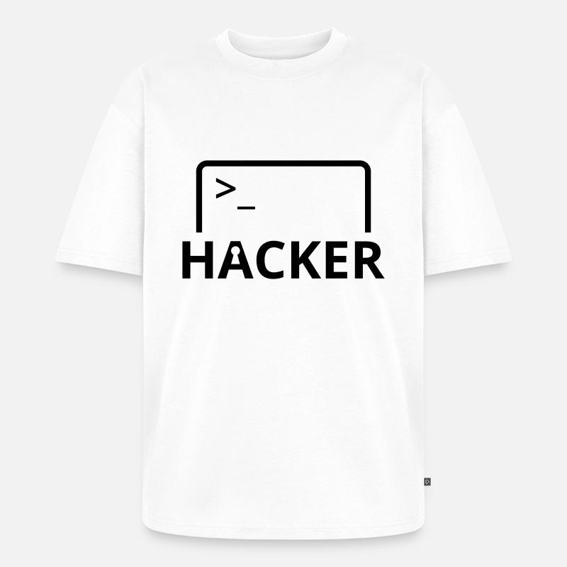 Hacker programmeur informatique - T-shirt Premium bio oversize Unisexe - blanc