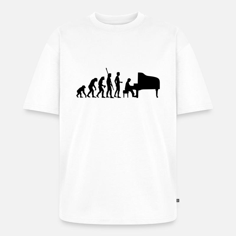 evolution_pianist - Unisex Premium Oversized Bio T-Shirt - Weiß