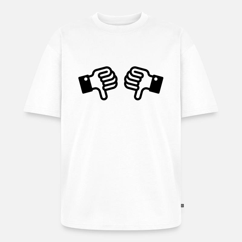 Daumen runter / Thumbs down (2) - Unisex Premium Oversized Bio T-Shirt - Weiß