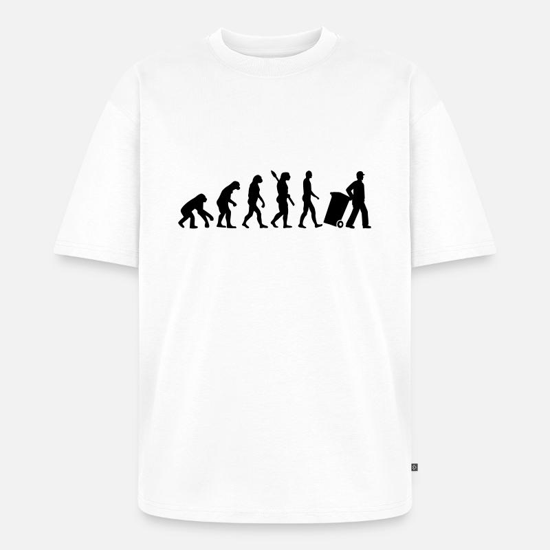 Evolution garbage man - Unisex Premium Oversized Organic T-Shirt - white