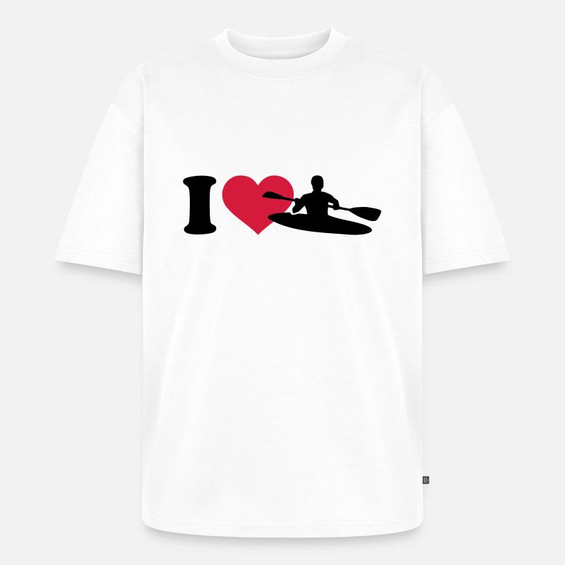 Kajak - Unisex Premium Oversized Bio T-Shirt - Weiß