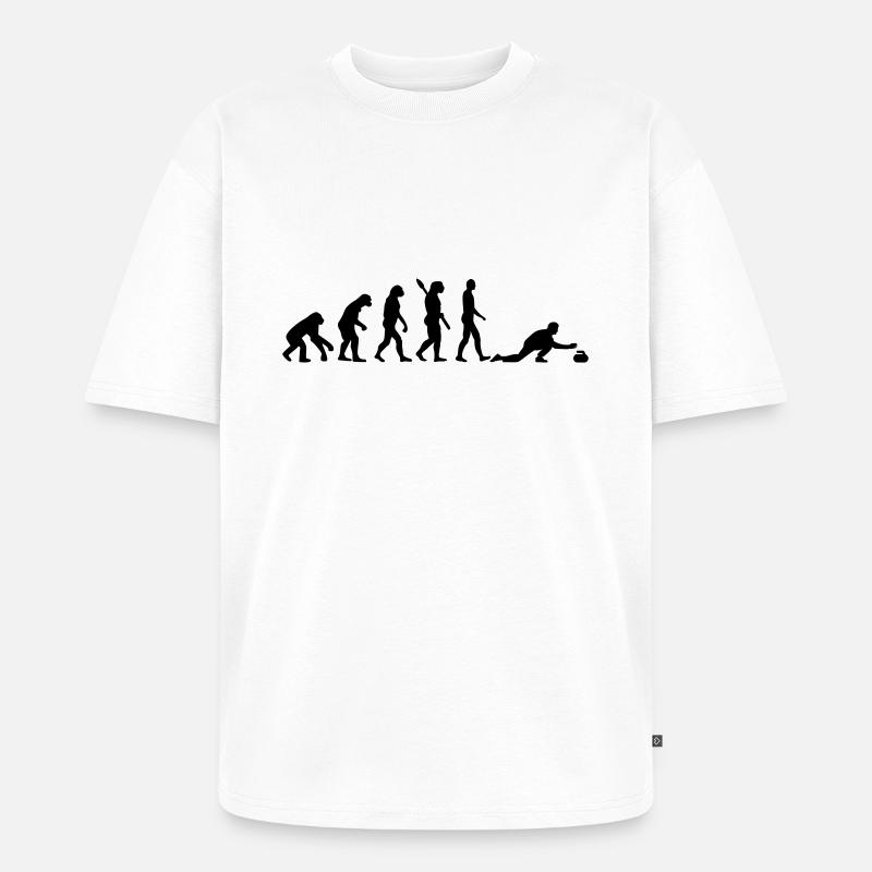Curling Evolution - Unisex Premium Oversized Organic T-Shirt - white