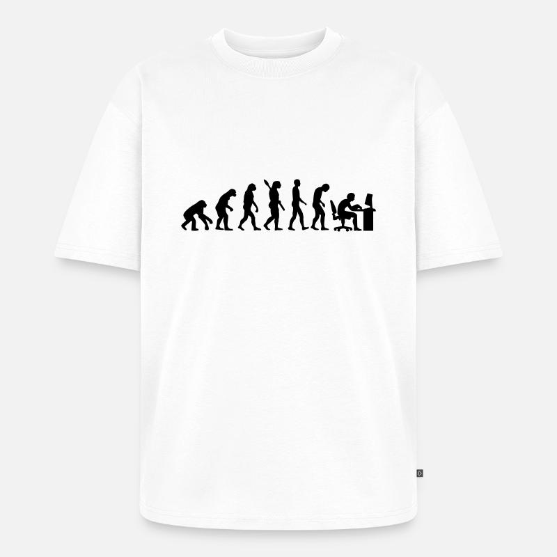 Evolution computer - Unisex Premium Oversized Organic T-Shirt - white