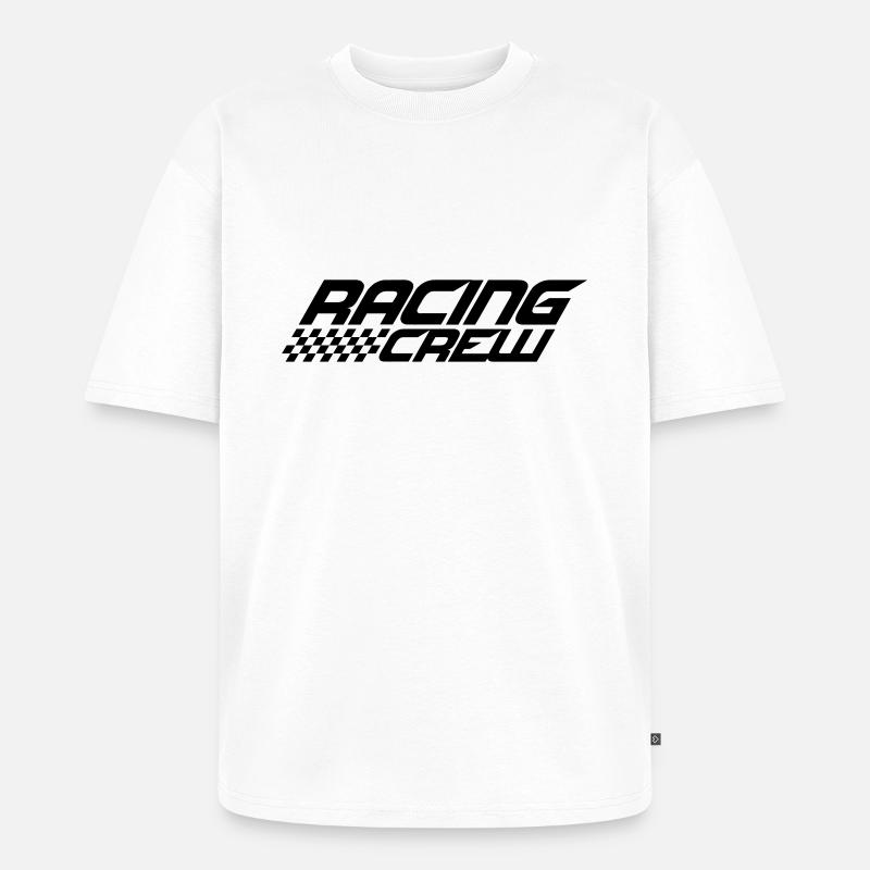 Conception de l'équipe de course - T-shirt Premium bio oversize Unisexe - blanc