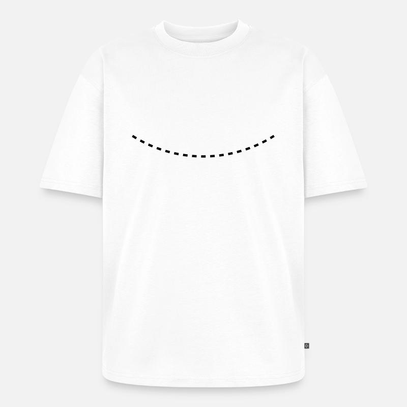 Dashed Curved Line - T-shirt Premium bio oversize Unisexe - blanc