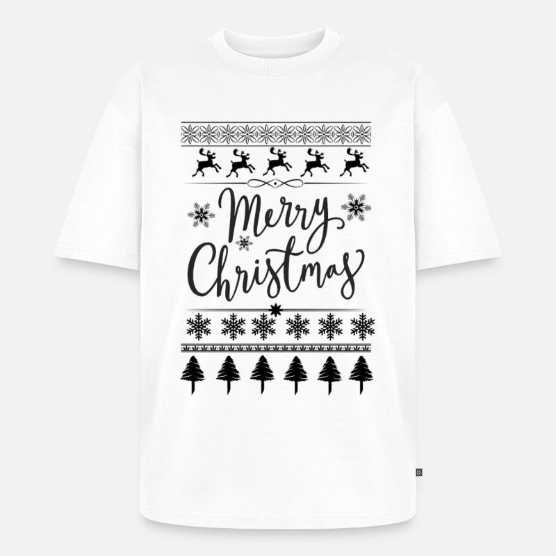 Joyeux Noël Scripté - T-shirt Premium bio oversize Unisexe - blanc