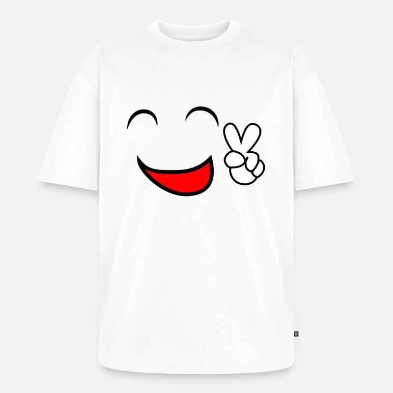 comic-smile - Unisex Premium Oversized Bio T-Shirt - Weiß