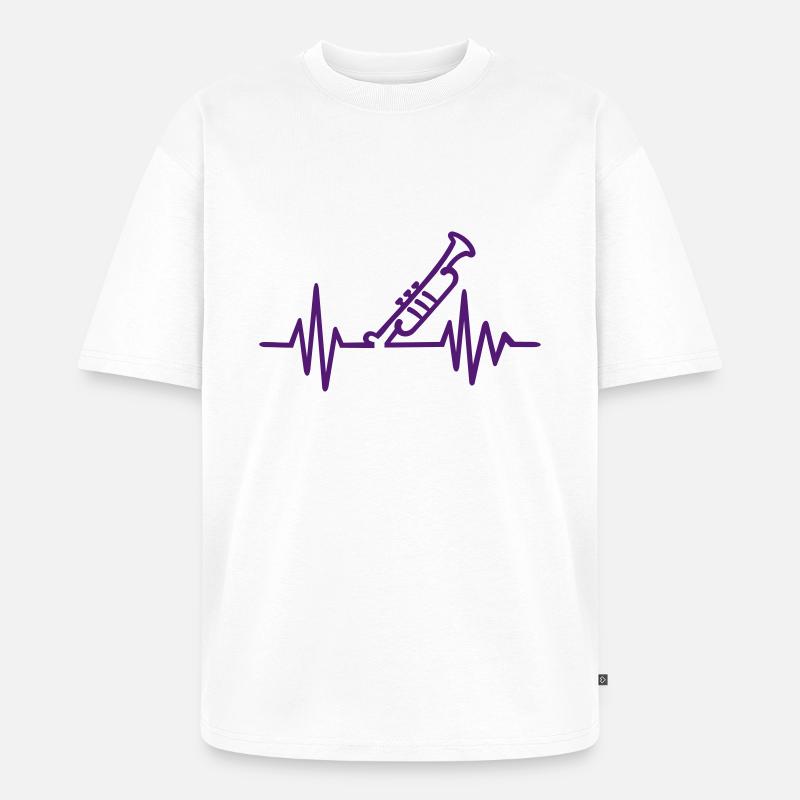 Trompete - Unisex Premium Oversized Bio T-Shirt - Weiß
