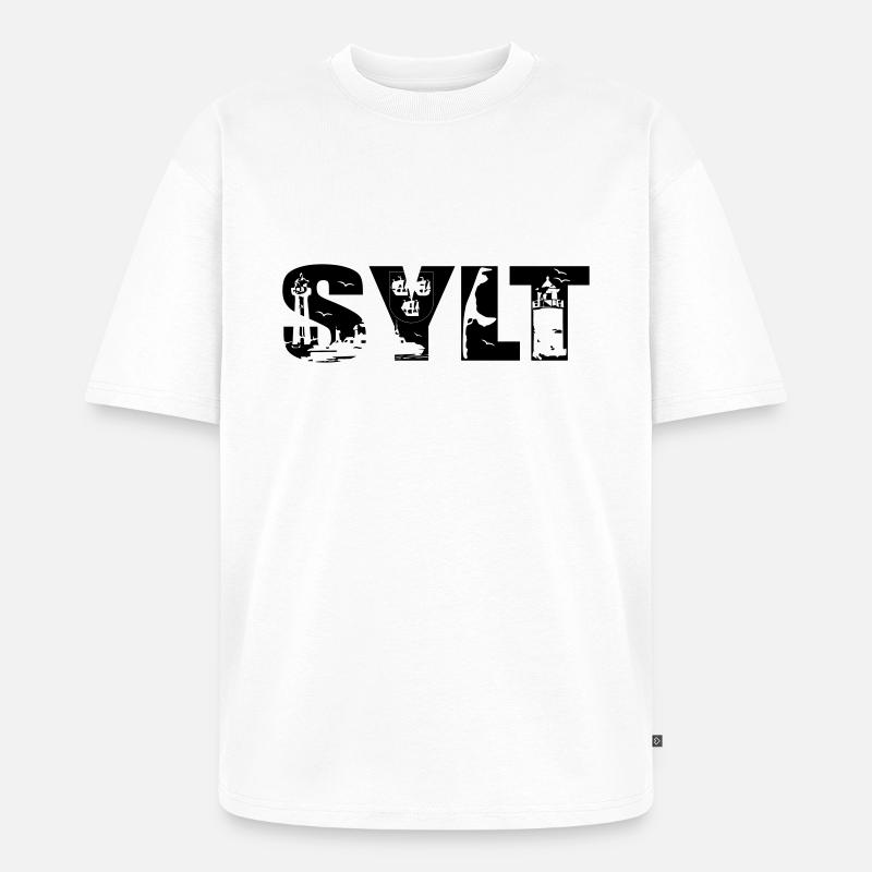 Sylt Skyline - Unisex Premium Oversized Bio T-Shirt - Weiß