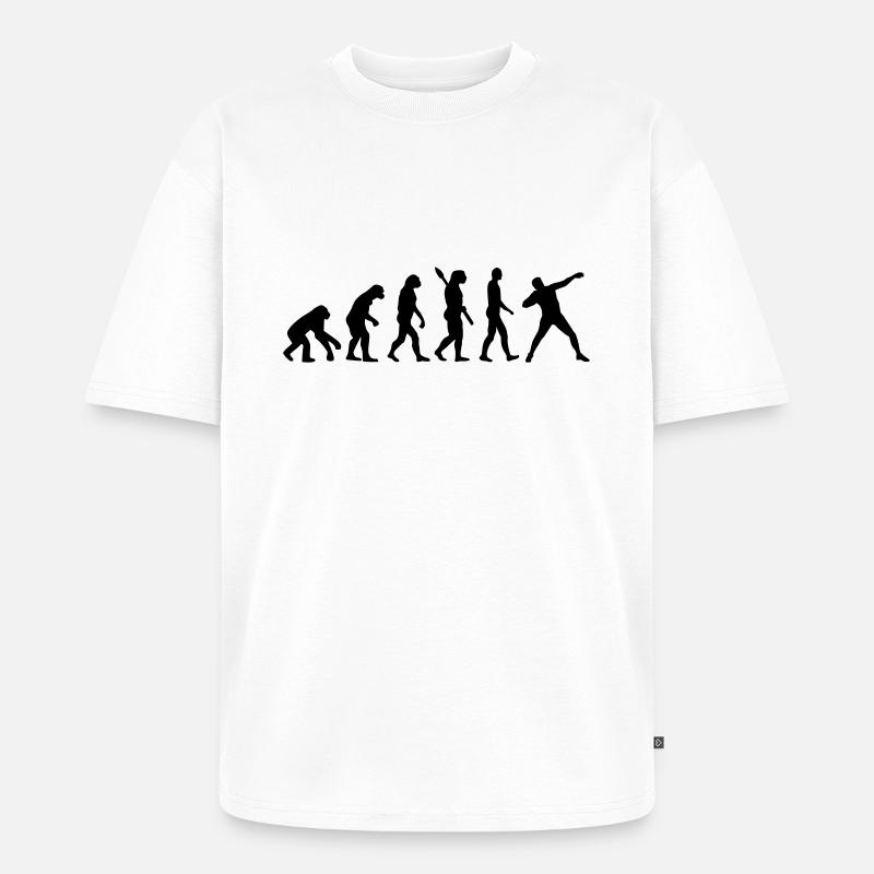 Évolution Lancer du poids - T-shirt Premium bio oversize Unisexe - blanc