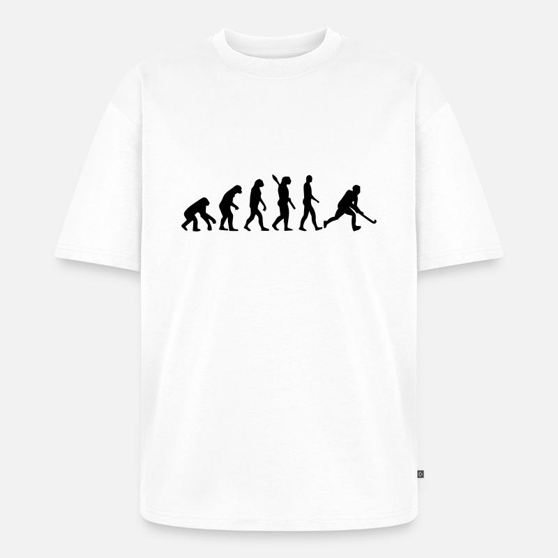 HOCKEY EVOLUTION! - Unisex Premium Oversized Bio T-Shirt - Weiß