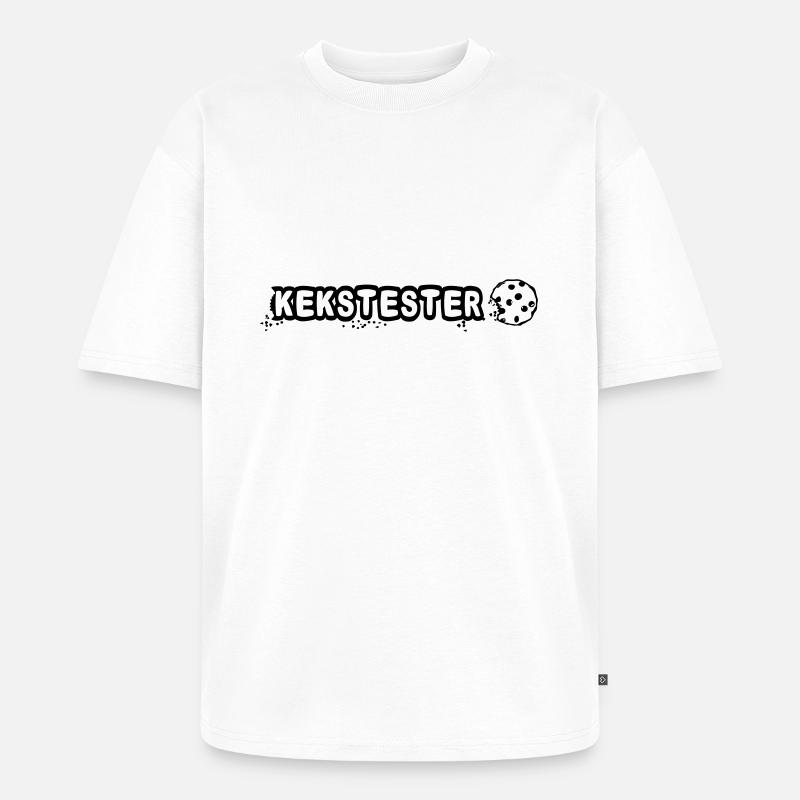 Kekstester Spruch mit Cookie - Unisex Premium Oversized Bio T-Shirt - Weiß