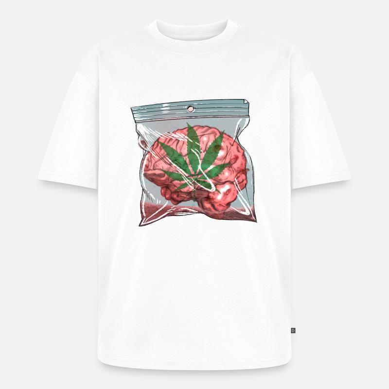 Brain - T-shirt Premium bio oversize Unisexe - blanc