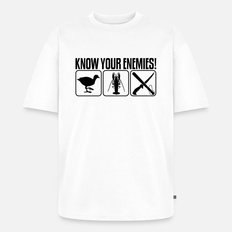KNOW YOUR ENEMIES - Unisex Premium Oversized Bio T-Shirt - Weiß