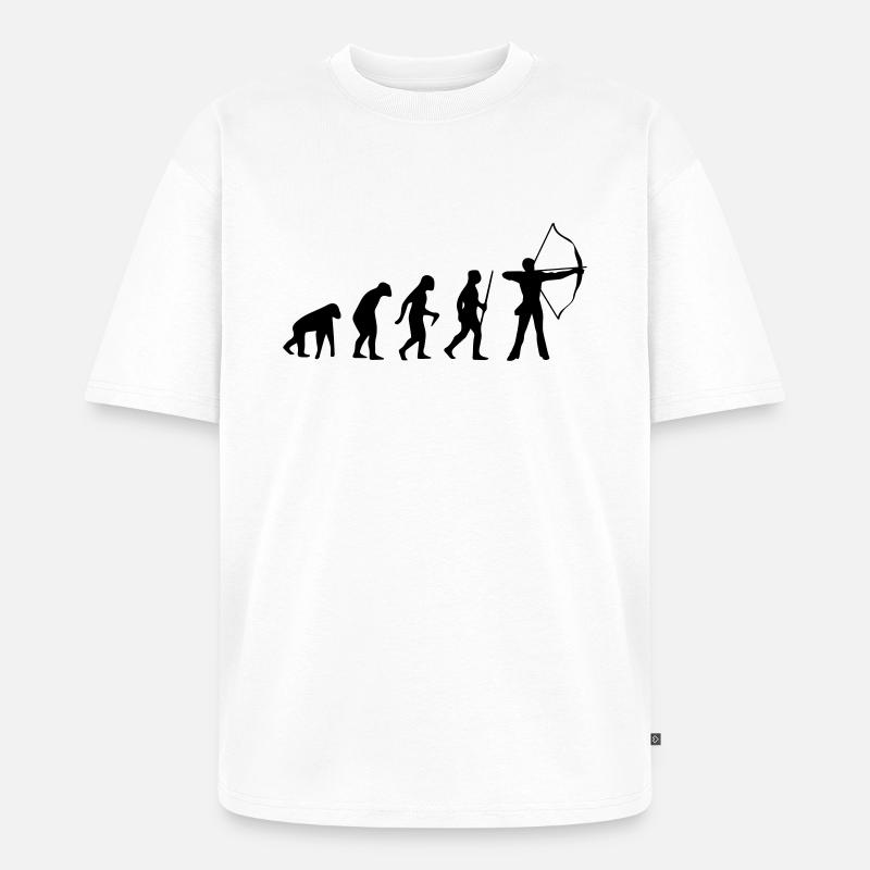 ARCHERY EVOLUTION! - Unisex Premium Oversized Organic T-Shirt - white