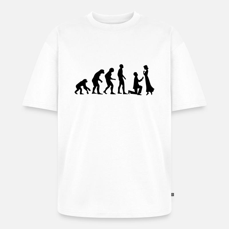 ÉVOLUTION DU MARIAGE ! - T-shirt Premium bio oversize Unisexe - blanc