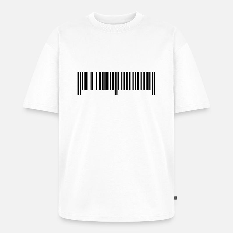 Barcode - Strichcode - Unisex Premium Oversized Bio T-Shirt - Weiß