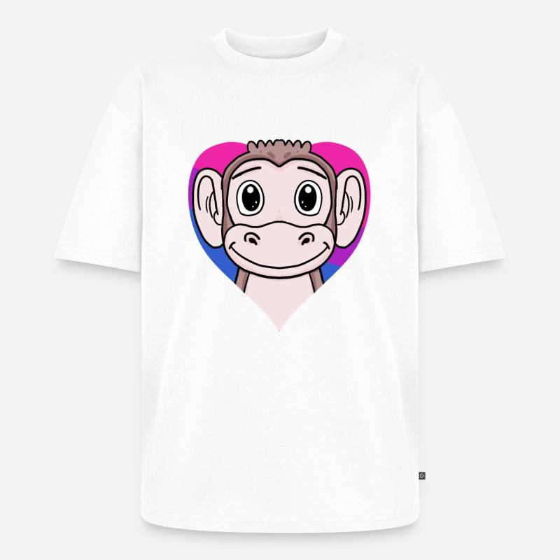 Bisexuell Affe Geschenk - Unisex Premium Oversized Bio T-Shirt - Weiß