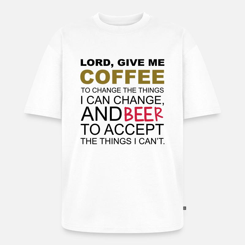Coffee & Beer - Unisex Premium Oversized Bio T-Shirt - Weiß