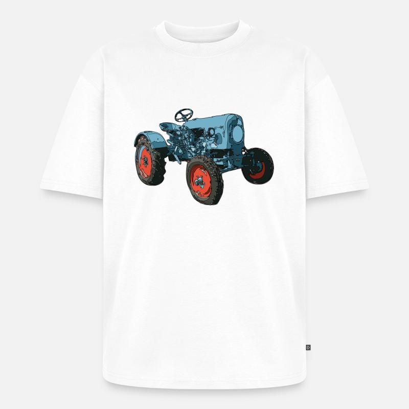 Trecker, Traktor, Schlepper - Unisex Premium Oversized Bio T-Shirt - Weiß
