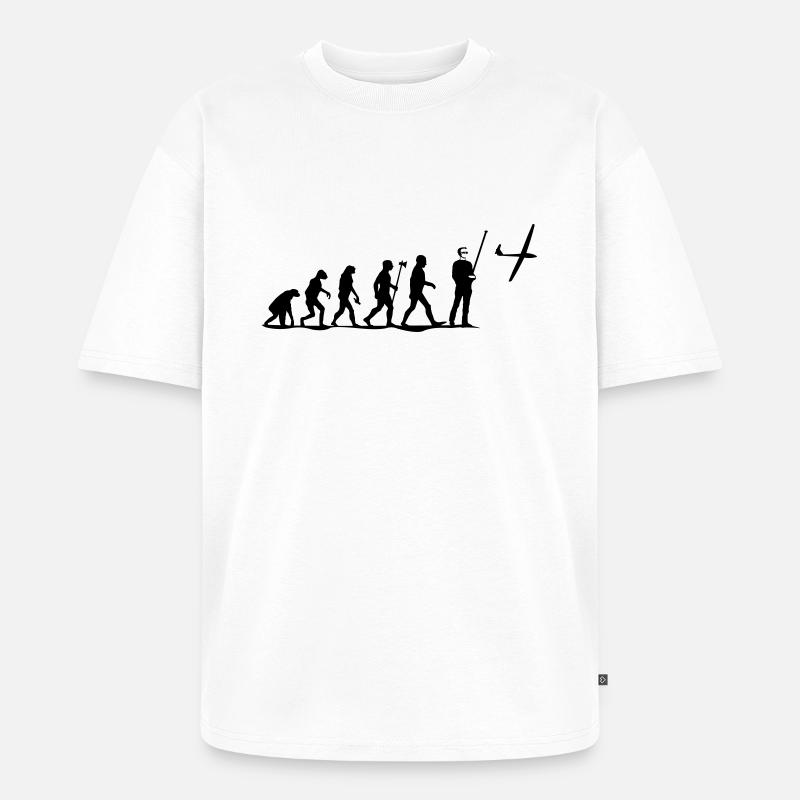 evolution modellfliegen - Unisex Premium Oversized Bio T-Shirt - Weiß