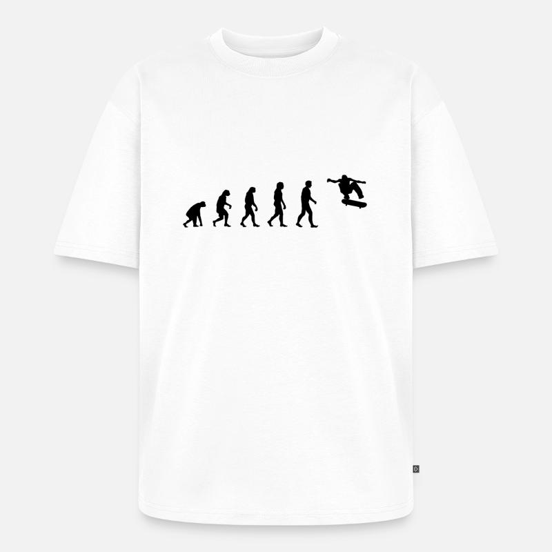Evolution Skate - T-shirt Premium bio oversize Unisexe - blanc