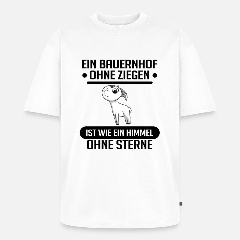 Ziege Ziegenbock Bock - Unisex Premium Oversized Bio T-Shirt - Weiß
