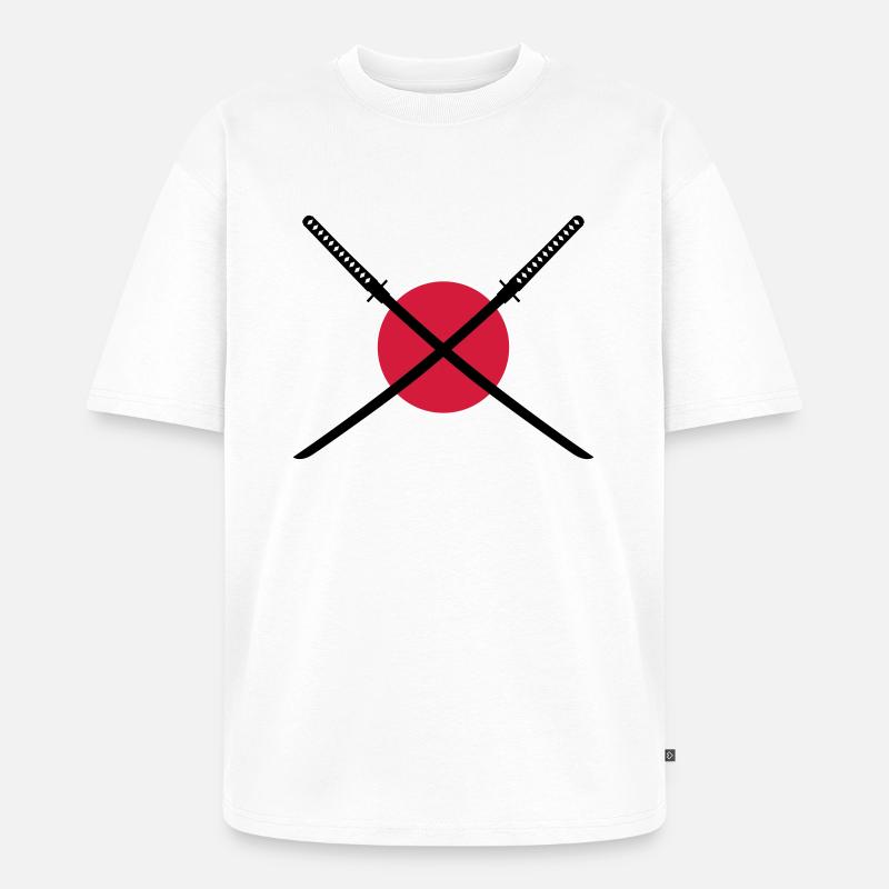 samurai_schwert_japan_2c - T-shirt Premium bio oversize Unisexe - blanc