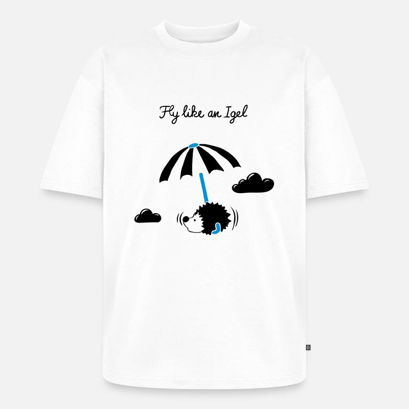 Fly like an Igel - Unisex Premium Oversized Bio T-Shirt - Weiß