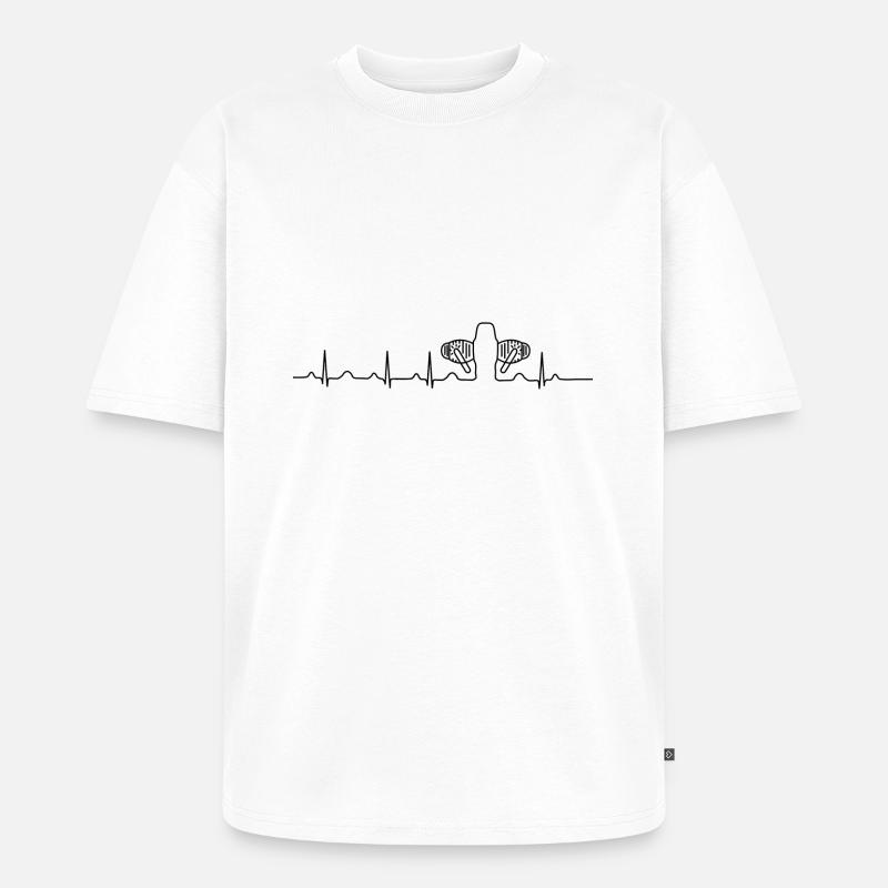 Boxer Motor Herzfrequenz Herzschlagen - Unisex Premium Oversized Bio T-Shirt - Weiß
