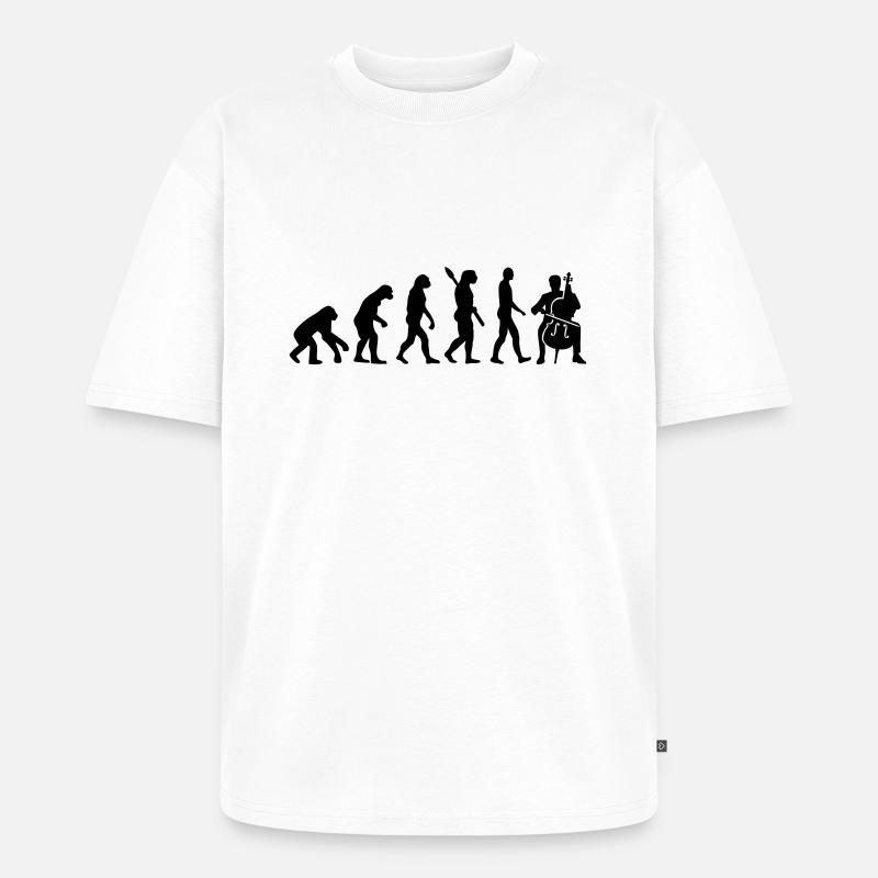 Evolution Cello - Unisex Premium Oversized Organic T-Shirt - white