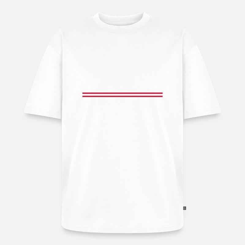 2 Linien - Unisex Premium Oversized Bio T-Shirt - Weiß