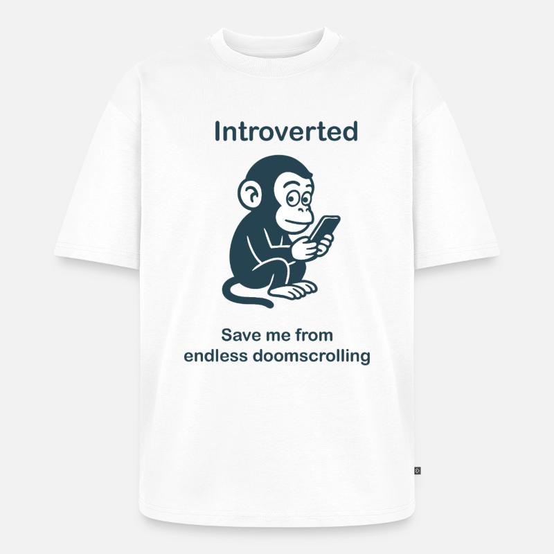 Introvertierter – Endloses Doomscrolling - Unisex Premium Oversized Bio T-Shirt - Weiß