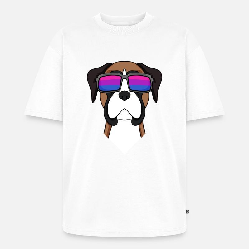 Bisexuell Deutscher Boxer Hund Geschenk - Unisex Premium Oversized Bio T-Shirt - Weiß