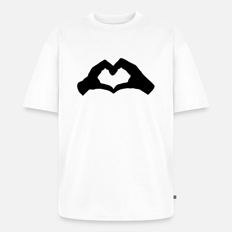 HandHerz2 - Unisex Premium Oversized Bio T-Shirt - Weiß