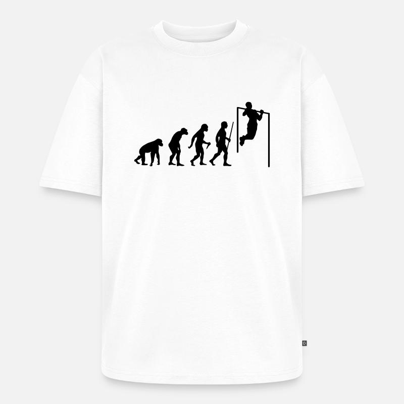 Evolution Pull Up - T-shirt Premium bio oversize Unisexe - blanc