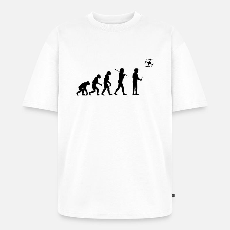 The drone evolution - Unisex Premium Oversized Organic T-Shirt - white