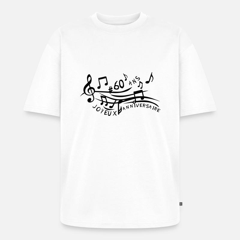 60 Jahre Jubiläum Partitur - Unisex Premium Oversized Bio T-Shirt - Weiß